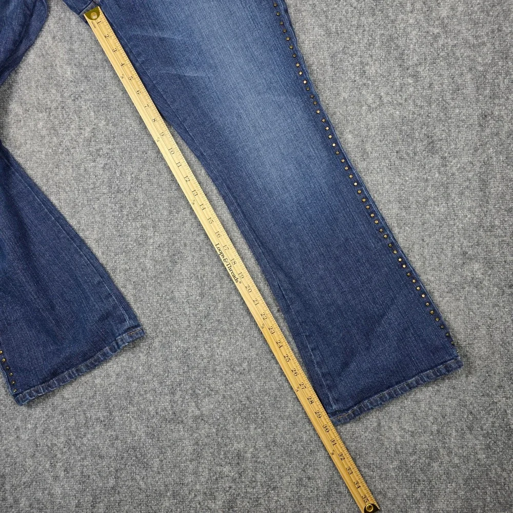 Lauren Ralph Lauren Studded Jeans Women 12 Blue Cotton Bootcut Embellished Denim